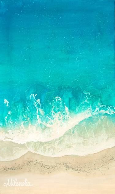 Aerial View Paintings | Saatchi Art Deep Sympathy, Sea Dragons, Turquoise Painting, Dream Painting, Sand Painting, Concept Ideas, Wave Painting, Impressionism Painting, Sea Painting