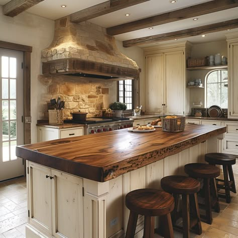 rustic_country_chic_kitchen 1 Farmhouse Island Kitchen, Rustic Farmhouse Style Kitchen, Cupboard Ideas, Rustic Country Kitchens, Rustic Kitchen Cabinets, Rustic Kitchen Design, Country Kitchens, Rustic Farmhouse Kitchen, Farmhouse Kitchen Design