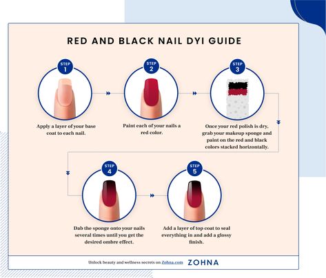 Red Ombre Nails DIY Guide: Create stunning gradient nails with our easy-to-follow DIY guide. Achieve a chic and trendy look at home. Black Nails For Men, Red Gradient Nails, Ombre Nails Diy, Nails Lines, Gradient Nails Tutorial, Blue Eyeliner Looks, Nails For Men, Ombre Nail Diy, Black Nails Short