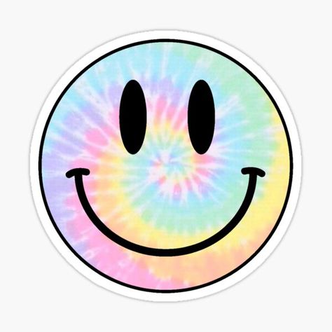 "Tie dye smiley" Sticker by Als10806 | Redbubble Handmade Air Freshener, Smiley Sticker, Happy Smiley Face, Preppy Stickers, Homemade Stickers, Tumblr Stickers, Emoji Stickers, Face Stickers, Heart Wallpaper