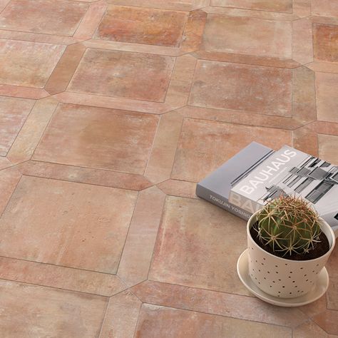 Terracotta Tile Floor, French Terracotta, Statement Tiles, Mandarin Stone, Orange Tiles, Mediterranean Tile, Terracotta Floor, Stone Basin, Sopot