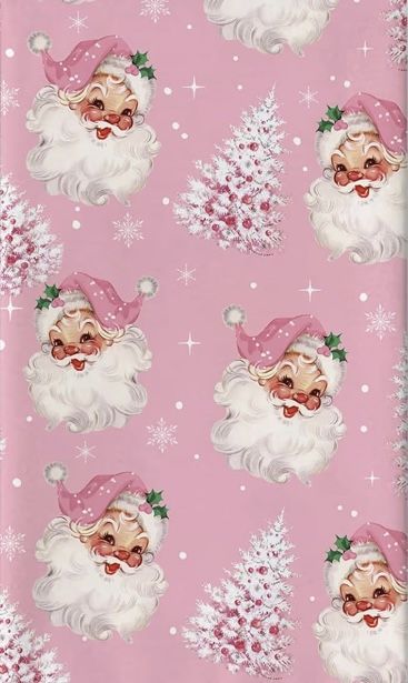 Pink Vintage Santa Wallpaper, Pink Santa Claus Wallpaper, Pink Christmas Asthetics Wallpaper, Pink Background Christmas, Pink Santa Wallpaper, Vintage Christmas Wallpapers, Vintage Santa Wallpaper, Y2k Christmas Wallpaper, Pink New Year Wallpaper