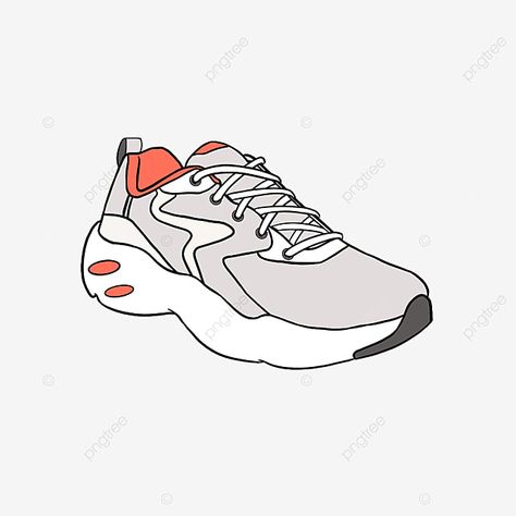 Running Art Illustration, Sport Shoes Drawing, Running Shoes Illustration, Running Clipart, Dress Illustration Design, Shoes Clipart, Runing Shoes, Running Art, Background Gray