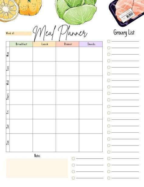 Meal Planning Chart, Menu Planning Printable, Shakes Recipes, Meal Planner With Grocery List, Meal Train, Free Printable Menu, Meal Planning Printable Weekly, Turkey Food, Menu Sans Gluten