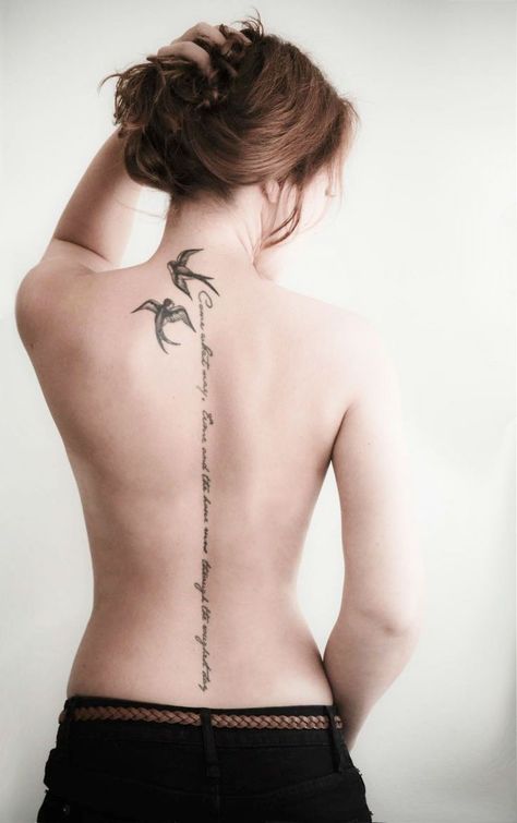 35 Ultra Sexy Back Tattoos for Women Tatuagem Baby, Beautiful Back Tattoos, Feminine Back Tattoos, Vogel Tattoo, Girl Back Tattoos, Tattoo Fails, Bird Tattoo, Spine Tattoo, Back Tattoo Women