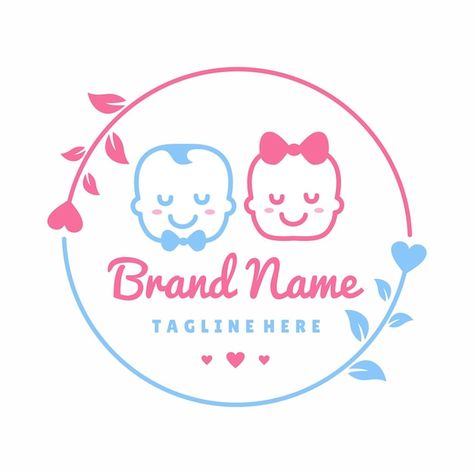 Circle baby shop logo design vector | Premium Vector #Freepik #vector #kids-store #newborn-baby #baby-cloth #baby-clothes Baby Shop Logo, Baby Logo Branding, Baby Corner, Logo Desing, Kids Logo Design, Baby Logo, Happy Birthday Frame, Shop Logo Design