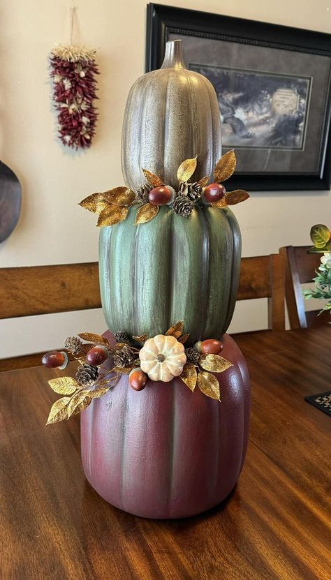 Dollar Tree Crafts & DIY with Instructions! + Freebies! 🥳 | Finished my pumpkins - all Dollar Tree except the acorn and pumpkin picks - they were less than a dollar at Walmart. | Facebook Pumpkin Forms From Dollar Tree, Dollar Tree Tile Pumpkin, Dollar Tree Wall Tile Pumpkin, Dollar Tree Wood Pumpkin Ornaments, Dollar Tree Pumpkin Shaped Glass Jar, Fall Decor Dollar Tree, Pumpkin Picking, Mini Pumpkins, Tree Crafts