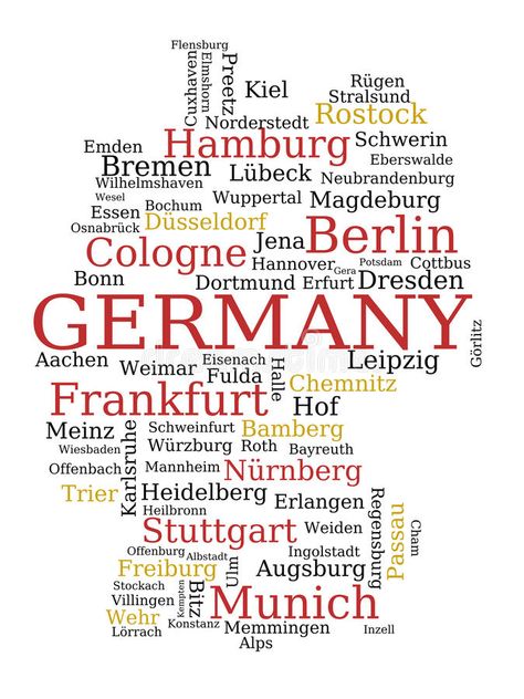 Germany map. Germany - outline map made of city names. German concept #Sponsored , #SPONSORED, #PAID, #map, #German, #concept, #outline Germany Scrapbook, Germany Cities, Erfurt Germany, Regensburg Germany, German Map, German Cities, Topography Map, City Names, World Thinking Day