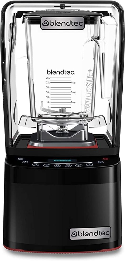 Blendtec Professional 800 Blender with WildSide+ Jar (90 oz), Sealed Sound Enclosure, Industries Strongest and Quietest Professional-Grade Power, 11-Speed Touch Slider, Self-Cleaning, Black Green Juice Blender, Blender For Smoothies, Blendtec Blender, Juicing With A Blender, 100 Dollars, Best Blenders, Smoothie Blender, Sound Dampening, Best Commercials