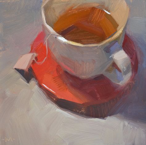 Carole Marine, Teacup Art, Carol Marine, Analogous Colors, Marine Paint, Painting A Day, Marine Painting, Food Painting, Life Paintings