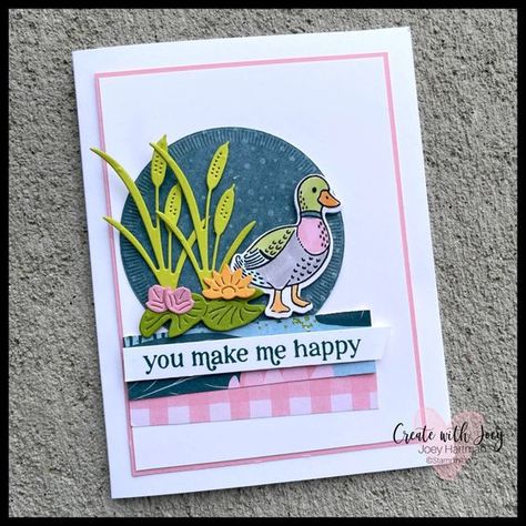 Stampin’ Up! Charming Duck Pond Card! Su Charming Duck Pond, Stampin Up Duck Pond, Charming Duck Pond Stampin Up Cards, Stampin Up Cards Newest, 2024 Card, Lilly Pond, Cat Tails, Duck Pins, Everyday Cards