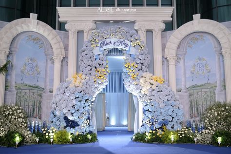 Sea Decoration, Wedding Photo Walls, Wedding Church Decor, Dream Wedding Reception, Wedding Hall Decorations, Wedding Concept, Wedding Planning Decor, Desi Wedding Decor, Wedding Backdrop Design