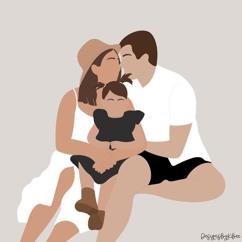 Custom Illustrated Family Portrait, Illustrated Family Portrait, Family Decals, Custom Portrait Painting, Digital Portraits, Faceless Portrait, Foto Baby, Custom Family Portrait, Family Illustration