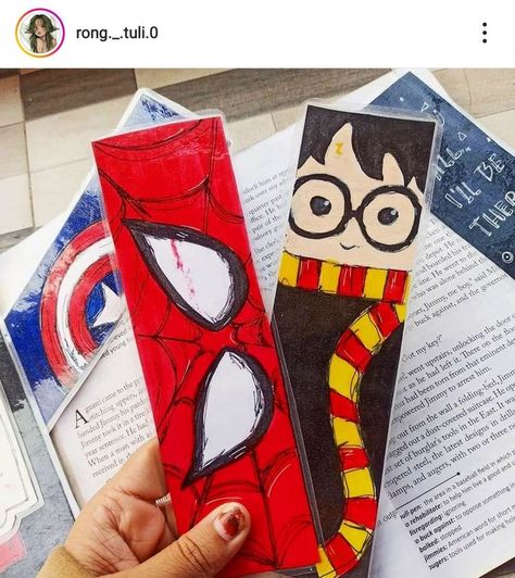 Harry Potter Bookmark, Spiderman Gifts, Handmade Bookmarks Diy, Harry Potter Book, Frog Decor, Creative Bookmarks, Bookmark Craft, Creative Birthday Gifts, Cute Bookmarks