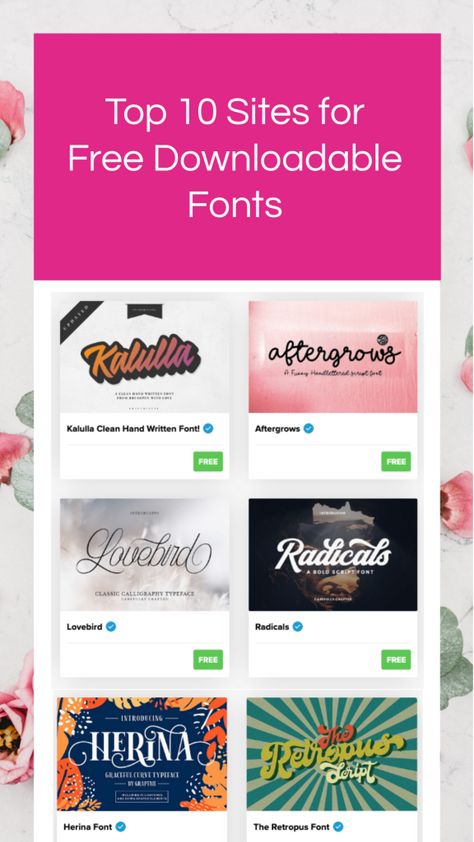 Top 10 Sites for Free Downloadable Fonts Website Fonts Typography, Free Fonts Retro, Mixing Fonts, Cute Fonts Alphabet, Free Font Websites, Top Free Fonts, Free Fonts For Cricut, Hipster Fonts, Free Commercial Fonts