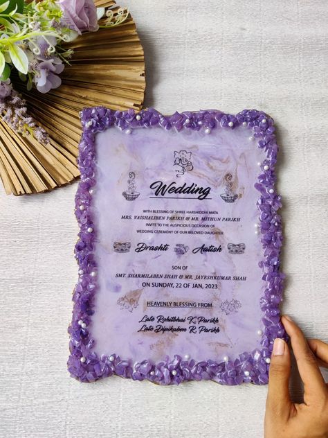 Resin art , wedding invites , resin frames Resin Wedding Card Ideas, Resin Art Wedding Card, Resin Kankotri, Indian Resin Art, Resin Wedding Card, Resin Art Photo Frame Ideas, Couple Resin Art, Resin Invitation Card, Resin Wedding Frame