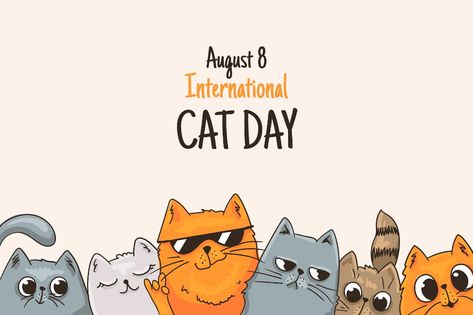 International Cat's Day, International Cat Day Quotes, Cat Day International, Monochromatic Background, Independence Day Wallpaper, Reply 1988, Monochrome Background, Cartoon Cats, Cats Photos