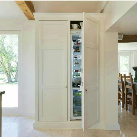 Column Fridge And Freezer, Column Fridge, Integrated Refrigerator, Larder Fridge, Humphrey Munson, Front Kitchen, Fridge And Freezer, Old Forge, Integrated Fridge Freezer