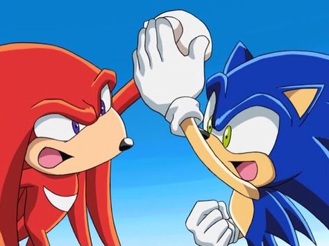 Sonic & Knuckles Sonic And Knuckles, Sonic & Knuckles, Sonic X, Japanese Video Games, Sonic Heroes, Sonic Funny, Fist Bump, Blue Hedgehog, Sonic And Shadow