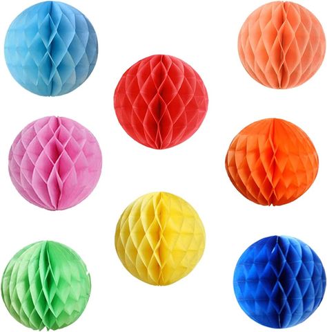 Amazon.com: YLY's love Pom Poms Tissue Paper Honeycomb Balls Flower Ball Wall Decor Pom Poms Decoration for Birthday Party Wedding Nursery Shower (Colorful Set, 8pcs-8in) : Home & Kitchen Decoration For Birthday Party, Diy Honeycomb, Paper Flower Ball, Tissue Flowers, Tissue Pom Poms, Honeycomb Decorations, Tissue Paper Pom Poms, Paper Pom Poms, Paper Flower Decor