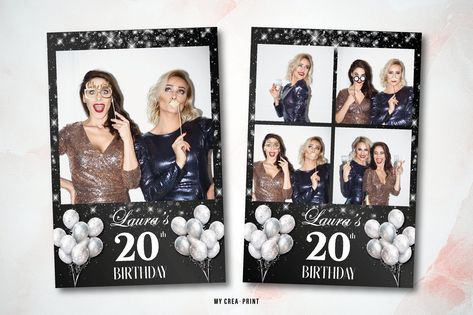 Photobooth Layout, Photobooth Template, 20th Birthday Party, Matching Design, 20th Birthday, Design Png, All Design, Assemblage, Photo Booth