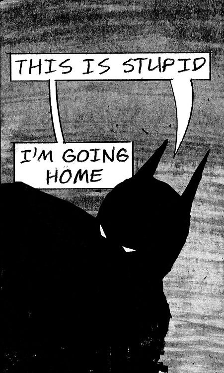 A Thought, Batman, Black And White, White, Black