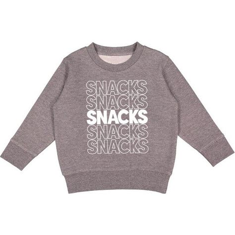 Snacks Sweatshirt, Grey - Little Chicken Tops | Maisonette Chicken Snacks, Kids Clothes Sale, Swimming Bathing Suits, Boy Accessories, Buy Buy, Buy Buy Baby, Kids Snacks, Holidays With Kids, Mini Boden