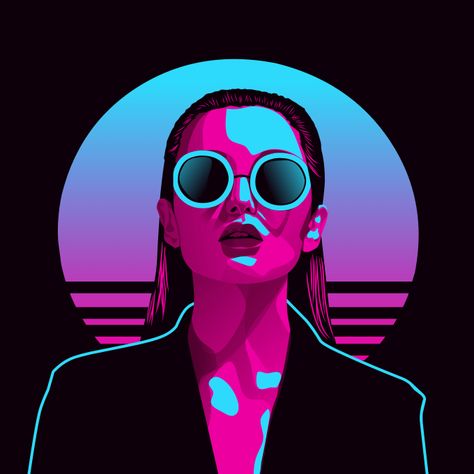 Create 80s sinthwave vaporwave retro vintage portrait illustration from photo by Ridzwanirawan | Fiverr Vaporwave Character, 80s Aesthetic Art, Synthwave Illustration, Retro Wave Aesthetic, 80s Synthwave Aesthetic, Synthwave Art 80s Style, Vaporwave Illustration, Phonk Drift, 80s Aesthetic Retro