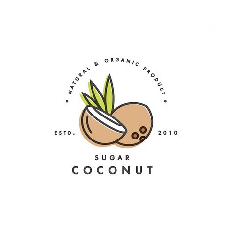 Coconut Logo, Palm Tree Icon, Summer Sale Poster, Logo Design Negative Space, Holiday Logo, Food Logo Design Inspiration, Sunset Logo, Buah Naga, Fruit Logo