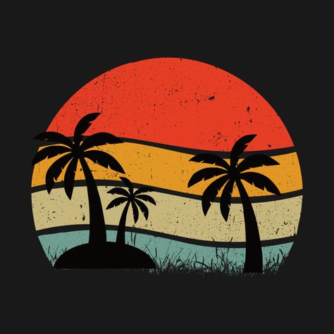 Check out this awesome 'Vintage+Retro+Sunset+%26+Palm+Trees' design on @TeePublic! Sunset Palm Trees, Pot Design, Coconut Palm Tree, Beach Cards, Vintage Sunset, Retro Vector, Retro Sunset, Vintage T Shirts, Pot Designs