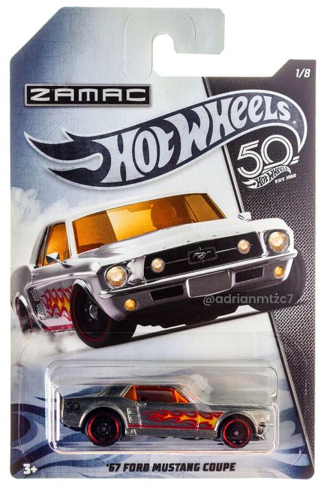 '67 Ford Mustang Coupe. Colección Hot Wheels / serie Zamac (1/8) 50 Challenging the Limits Since 1968. 2018. Escala 1:64 Hot Wheels Mustang, 1971 Dodge Demon, 67 Ford Mustang, 1968 Plymouth Barracuda, Camaro Concept, Buick Gsx, Olds 442, Dodge Demon, Plastic Model Kits Cars