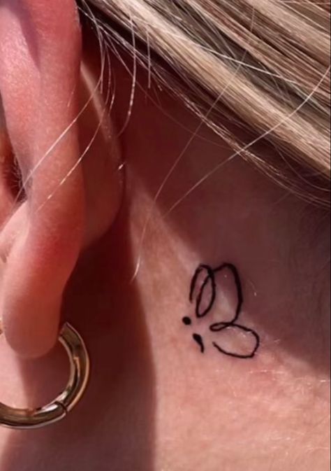 Small Semicolon Tattoo, Unique Semicolon, Tiny Tattoos With Meaning, Semicolon Tattoos, Borboleta Tattoo, Behind Ear Tattoos, Cute Simple Tattoos, Health Tattoo, Small Butterfly Tattoo