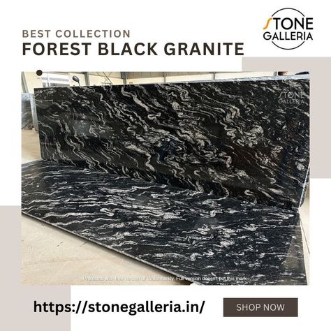 Forest Black Granite is rich black color and intricate veining of white and grey, it creates a mesmerizing pattern that adds elegance to any space. Black Granite Flooring, Granite Window Sill, Granite Wall Tiles, Black Granite Tile, Granite Floor Tiles, Granite Tile Countertops, Granite Polish, Granite Table, Granite Fireplace