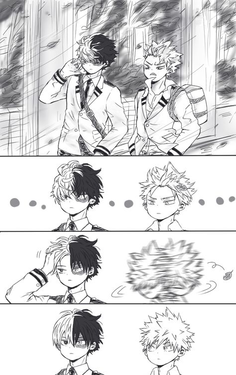 Cute Todoroki, Todoroki And Bakugou, Bakugou Manga, Anime Soul, Boku No Hero Academia Funny, My Hero Academia Episodes, Hero Academia Characters, Fanarts Anime, Cute Comics