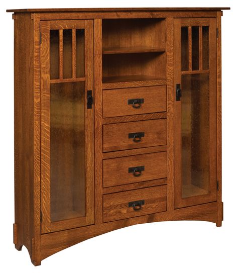 Craftsman Style Furniture, Arts And Crafts Interiors, Mission Style Furniture, Bookcase With Drawers, Display Bookcase, Mission Furniture, Craftsman Furniture, Arts And Crafts Furniture, Craftsman Style Home