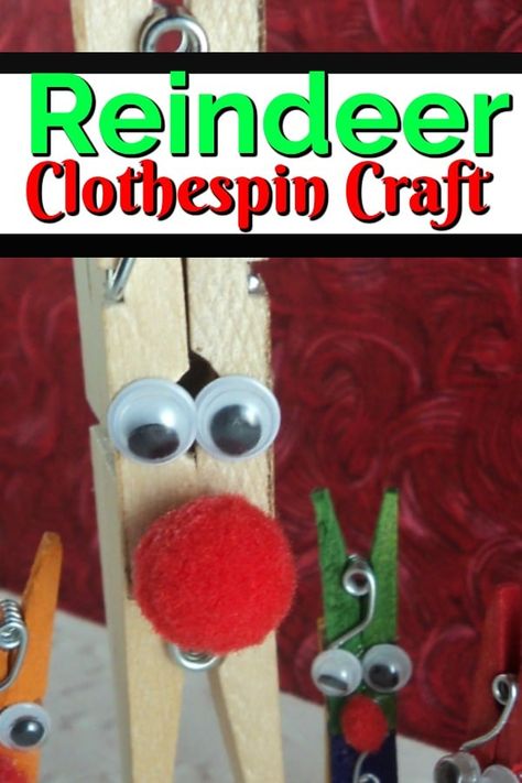 Reindeer Craft at the dollar store! Make a herd of cute little reindeer out of clothes pins! #reindeerclothespincraft #reindeercraftkidseasy #christmascraft #christmasdollarstorecraft Christmas Reindeer Craft, Reindeer Clothespin, Clothespin Christmas, Reindeer Crafts, Diy Reindeer, Clothespin Crafts Christmas, Christmas Clothespins, Dollar Store Christmas Crafts, Christmas Reindeer Decorations