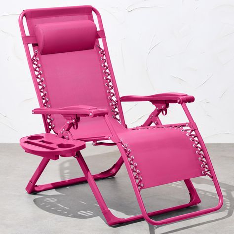 PRICES MAY VARY. VIBRANT COLORS: Fully color-matched frames and seats create a clean, minimalist aesthetic that makes this chair an easy and eye-catching addition to your outdoor spaces LOCKABLE RECLINING SYSTEM: Smoothly glide into an ergonomic zero-gravity position with removable elastic cords that immediately adjust to your body's weight TAKE IT ANYWHERE: A compact folding design makes this chair easy to enjoy at home, the beach, the park, or your next outdoor adventure PREMIUM MATERIALS: Mad Preppy House, Zero Gravity Recliner, Chair Recliner, Outdoor Folding Chairs, Chair Pictures, Loungers Chair, Zero Gravity Chair, Gravity Chair, Patio Lounge Chairs