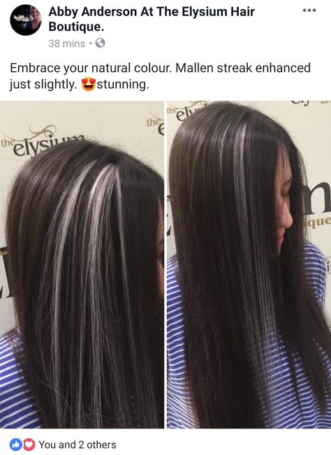 Mallen Streak Hair, Mallen Streak, Streak Hair, Ashy Hair, Grey Hair Transformation, Bob Cut Wigs, Hair Boutique, Black Hair With Highlights, Popular Hairstyles