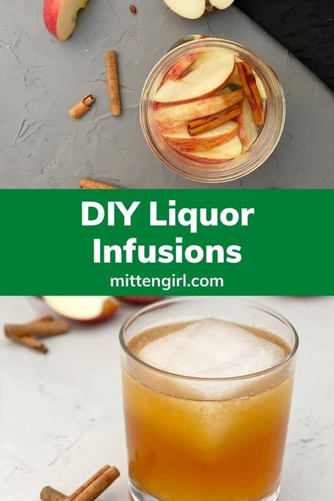 Give gin a unique and spicy twist with this apple and cinnamon infusion. Once your apple cinnamon gin is ready, use it in the cocktail recipe below. Liquor Infusions, Infused Alcohol Recipes, Diy Liquor, Homemade Gin, Gin Recipe, Gin Drink Recipes, Infused Liquors, Infused Gin, Diy Apple