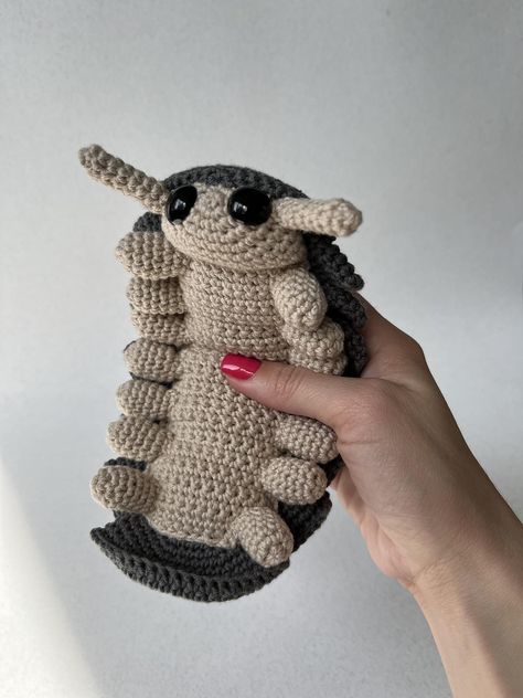 Roly Poly Pill Bug Crochet pattern by Tumannart Crochet Millipede, Crochet Tardigrade, Crochet Isopod, Roly Poly Bug, Bug Crochet Pattern, Bug Crochet, Rolly Polly, Pill Bug, Roly Poly