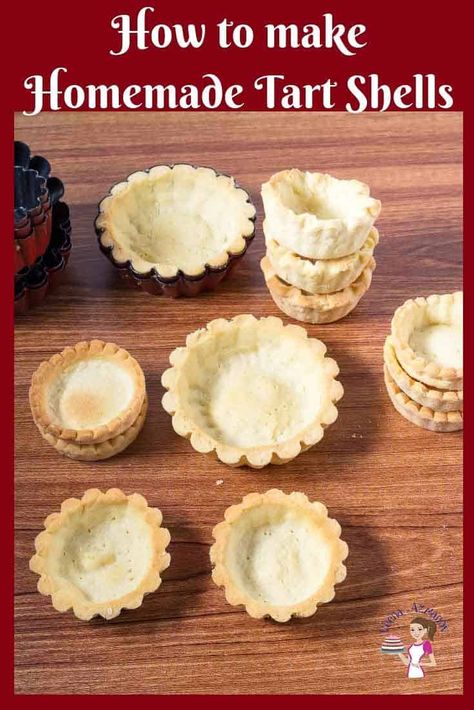 Wondering how to make Mini Tart Shells? Today I'm going to show you my simple method to make these Homemade Mini Tarts in this video tutorial #mini #tarts #homemade #shells #shortcrust #pastry #homemade #tartlets Tart Shells Recipe, Mini Tart Shells, Mini Tart Recipes, Mini Tarts, Mini Pastries, Tarts Crust, Homemade Pastries, Bite Size Desserts, Pastry Shells