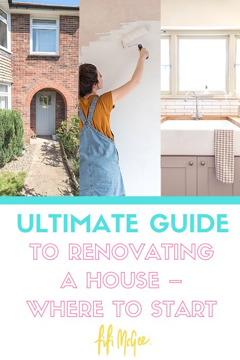 Renovating a house and not sure where to start? This step-by-step guide will show you a typical timeline of a renovation so you can prepare and transform your home. Steps For Remodeling A House, Home Renovation Steps, What Order To Renovate A House, How To Start Renovating Your Home, House Renovation Step By Step, Steps To Remodeling A House, Fixing Up An Old House, Steps To Renovating A House, House Renovation Tips