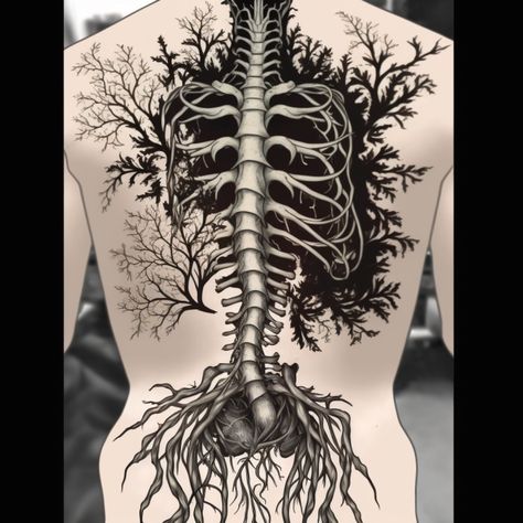 Spine Tree Tattoo, Irezumi Back Tattoo, Back Tattoo Tree, Tree Spine Tattoo, Tattoo Tree, Awareness Tattoo, Tree Tattoos, Full Back Tattoos, Spine Tattoos For Women