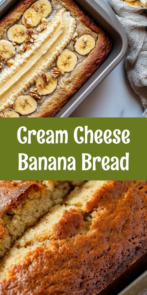 As the aroma of Cream Cheese Banana Bread fills the kitchen, memories flood back—my partner and I laughing together on a cozy Sunday afternoon, our kids eagerly waiting for a slice. It's moments like these that make baking truly special. 🍌❤️ Banana Bread Cream Cheese Filling, Banana Cream Cheese Bread, Cream Cheese Filled Banana Bread, Cream Cheese Banana Bread Recipe, Banana Bread Cream Cheese, Mini Banana Bread, Cream Cheese Banana Bread, Banana Bread Loaf, Laughing Together