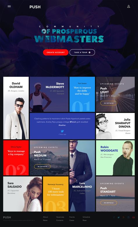 Push Animated Website Inspiration, Push Animation, Categories Design, Category Design, School Function, Party Website, Dj Photo, Module Design, Web Design Examples