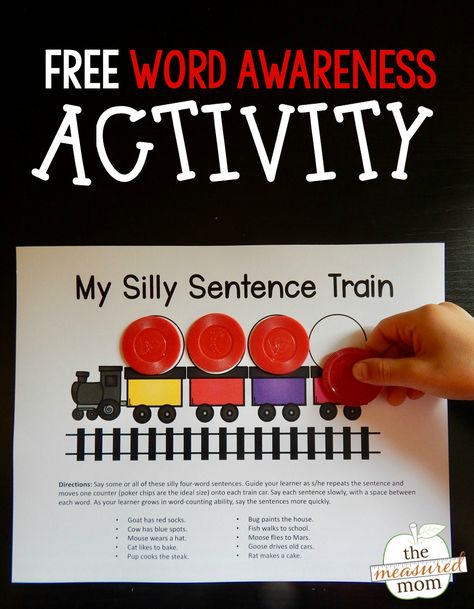 Download this free word awareness activity to help your learners count sentences in words. Sentence Segmentation For Kindergarten, Words In A Sentence Activities, Sentence Segmentation Activities, Counting Words In A Sentence Activities, Alphabet Sentences Free, Counting Words In A Sentence, Phonological Activities, Bamboo Drawing, Alphabet Letter Activities