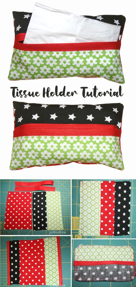 How to Sew a Fabric Pocket Tissue Holder. Free Sewing Tutorial. Diy Tissue Holder For Purse, Tissue Holder Pattern, Pocket Tissue Case, Travel Tissue Holder, Kleenex Holder, Diy Lunch Bag, Pocket Tissue Holder, Simple Pouch, Sister Crafts