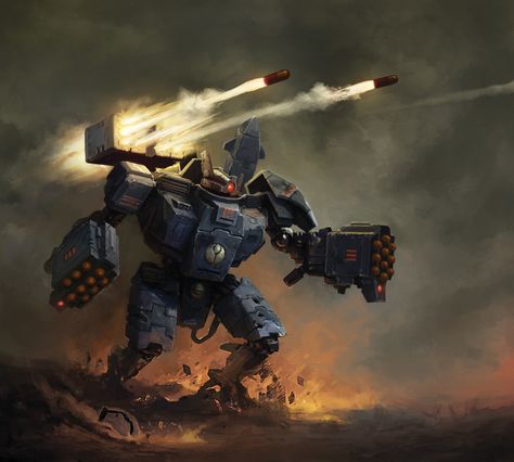 ArtStation - Warhammer 40k, Andrius Anezin Tau Broadside, Tau Battlesuit, Warhammer Artwork, Tau Warhammer, 40k Tau, Warhammer Miniatures, Tau Empire, 40k Art, 40k Artwork