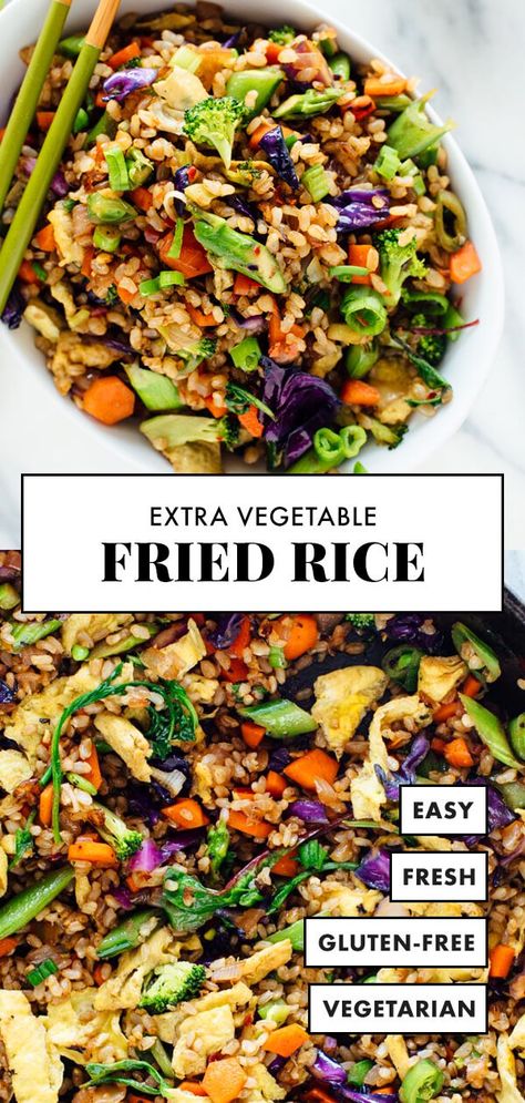 Vegetable Fried Rice Recipe, Veggie Fried Rice, Mapo Tofu, Vegetable Fried Rice, Arroz Frito, Makanan Diet, Fried Vegetables, Grain Foods, Fried Rice Recipe