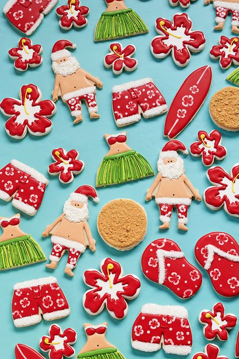 Reverse Christmas In July Party YAAASSS Cookie Paint, Santa Treats, Aloha Christmas, Christmas In July Decorations, Hawaiian Santa, Fun Christmas Party Ideas, Christmas Party Ideas For Teens, Christmas In July Party, Hot Christmas